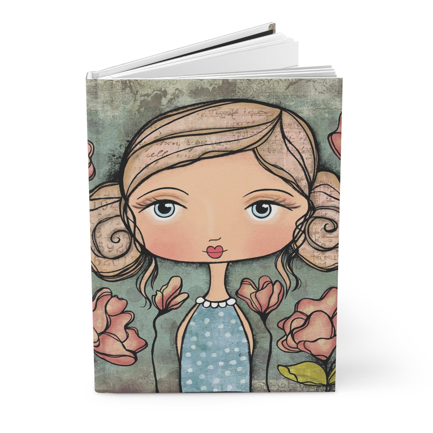 Whimsical Girl Hardcover Journal - featuring original art by NicCreates