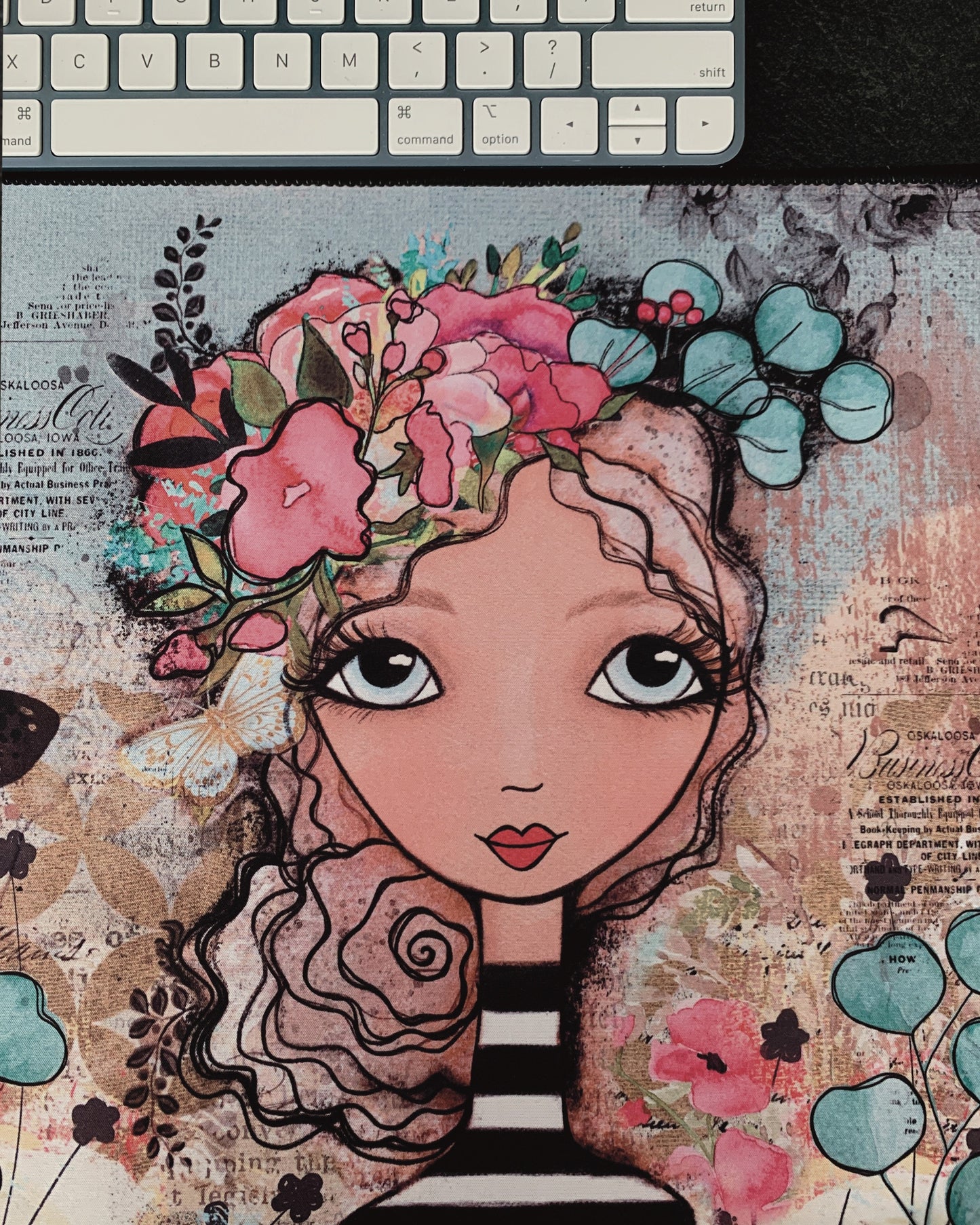 Custom Art Desk Mat from the Audrey Collection